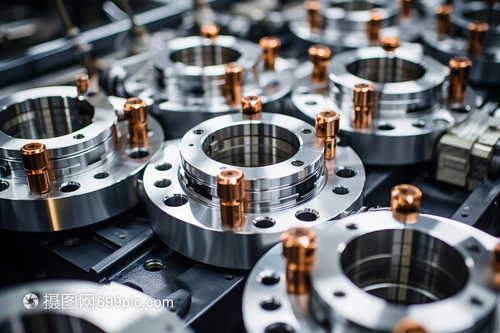 工廠生產出的金屬零件